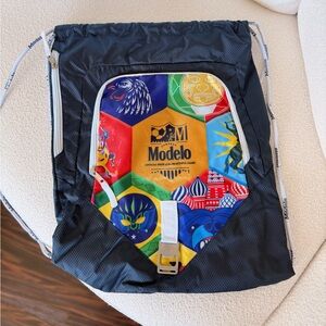 ModelCo Multicolor Accent Drawstring Backpack - Navy